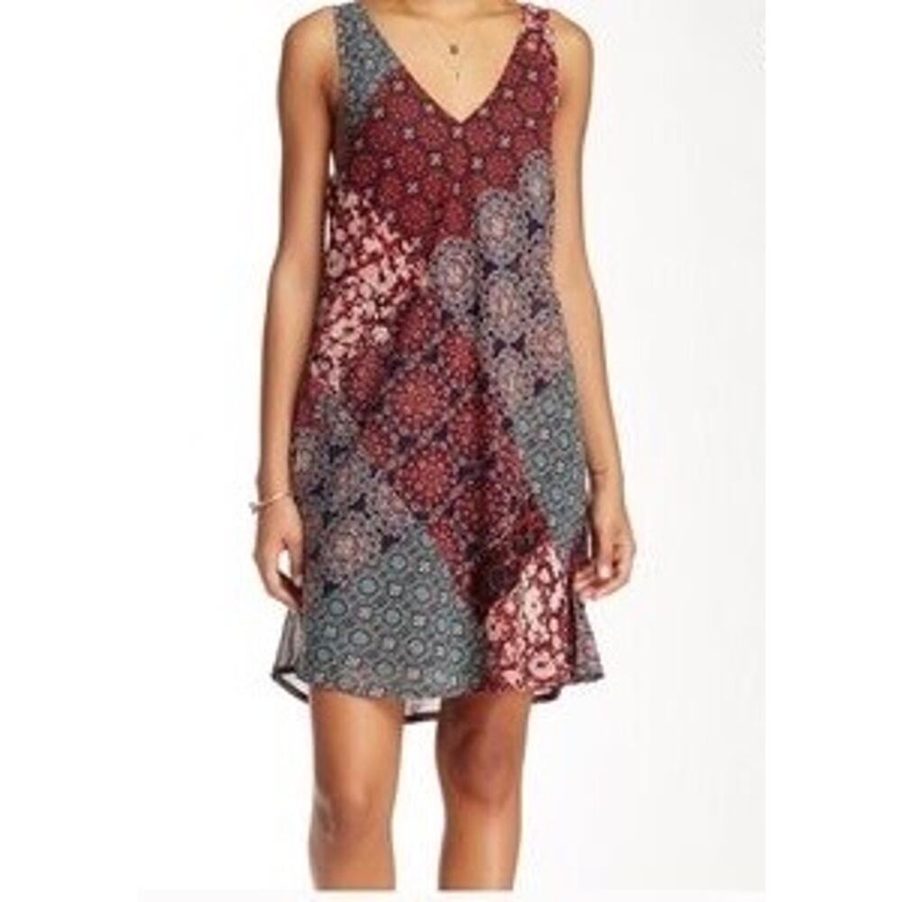 Banjara Sleeveless Tank Dress Patchwork Pockets V-Neck Women’s Size Small